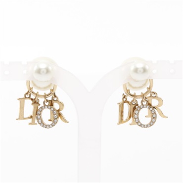 Christian Dior Tribales Pierced earrings Gold Plated Artificial pearl Used