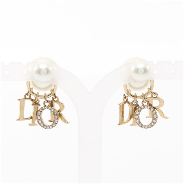 Christian Dior Tribales Pierced earrings Gold Plated Artificial pearl Used