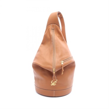 LOEWE Anton Rucksack Backpack shoulder bag leather Brown Used Women