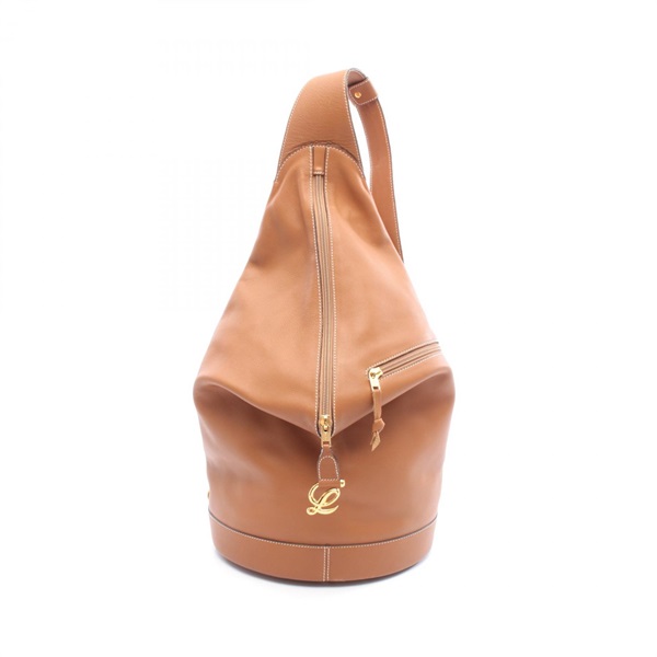 LOEWE Anton Rucksack Backpack shoulder bag leather Brown Used Women