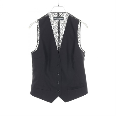 DOLCE & GABBANA Vest sleeveless tops wool Viscose Black Used Women #42