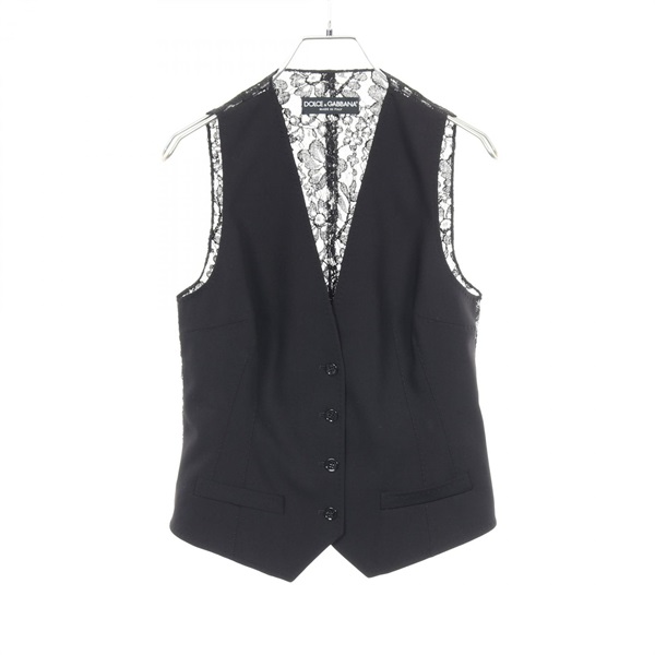 DOLCE & GABBANA Vest sleeveless tops wool Viscose Black Used Women #42