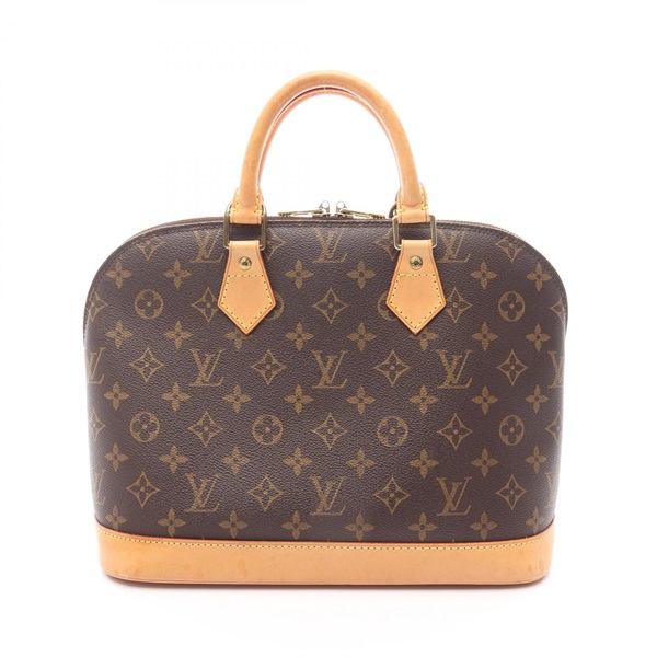 LOUIS VUITTON Alma Hand Zipped Bag M51130 Monogram Canvas leather Brown Used LV
