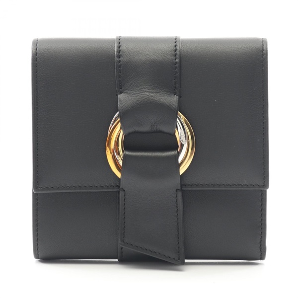 CARTIER Trinity Tri-fold wallet purse L3000663 leather Black Used unisex