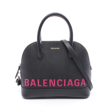 BALENCIAGA Ville Top Handle S Shoulder Handbag 518873 leather Black Used Women