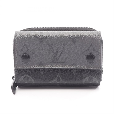 LOUIS VUITTON Zippy Organizer Coin purse M82771 Monogram Eclipse Black Gray Used