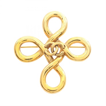 CHANEL COCO Mark Brooch pin Gold Plated Used Women CC