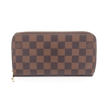LOUIS VUITTON Zippy Around long wallet purse N60015 Damier Ebene canvas Used LV