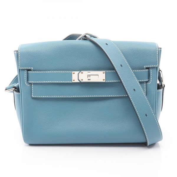 HERMES Kelly Messenger PM Shoulder crossbody Bag W Evercolor New Blue Jean SHW