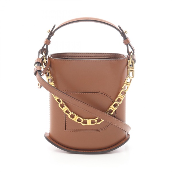 Delvaux Pan Toy Chain Shoulder Crossbody Handbag AA0608 leather Brown Used Women