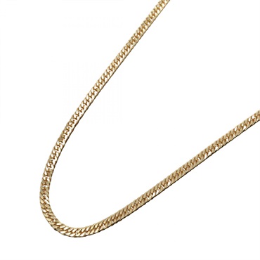 JEWELRY Double 6 Side Flat link Chain Necklace 18KYG Yellow Gold Used 40㎝