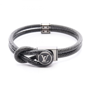 LOUIS VUITTON Loop It Bracelet M6780E Monogram Eclipse leather Stainless Steel