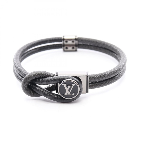 LOUIS VUITTON Loop It Bracelet M6780E Monogram Eclipse leather Stainless Steel