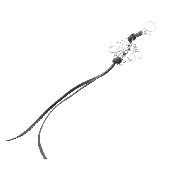 LOEWE Anagram charm leather metal ShW Black Used Women