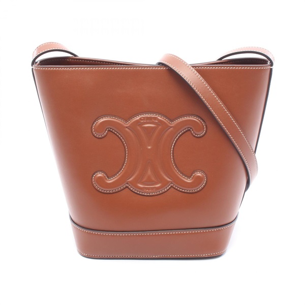 CELINE Small bucket cuir triomphe crossbody Shoulder Bag 113783DU3 leather Brown