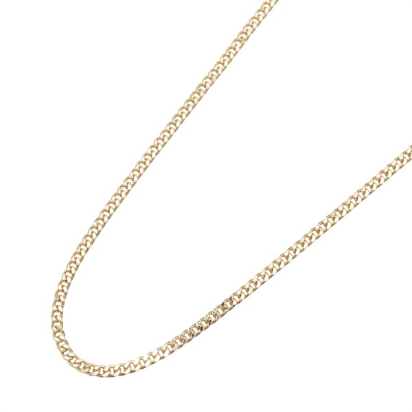 JEWELRY Single 2 side Curb link chain Necklace 45cm 18K Yellow Gold Used unisex