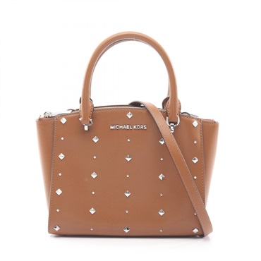 Michael Kors 2Way Crossbody Shoulder Handbag 35H7SE0S5L leather Brown Used Women