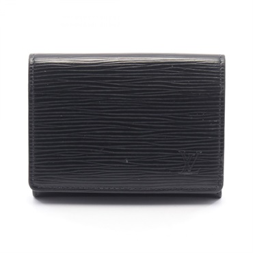 LOUIS VUITTON Emvelop Cult de Visit Card Case M60652 Epi leather Black Used mens