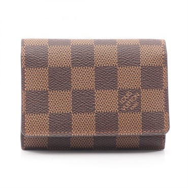 LOUIS VUITTON Enveloppe carte de Visit ID card holder N62920 Damier brown used