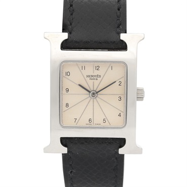HERMES H watch Wrist Watch HH1.210 Quartz Stainless Steel Leather Used Women