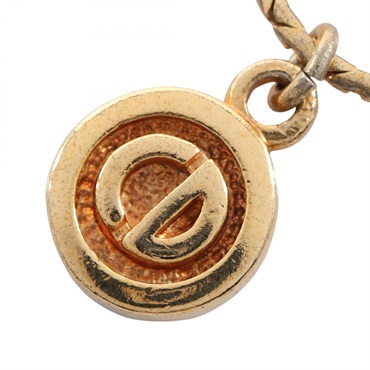 Christian Dior CD logo Necklace Pendant Gold Plated Used women