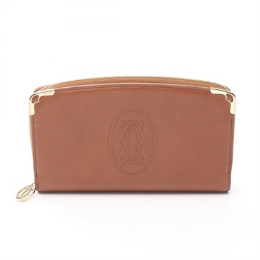 CARTIER Marcello Around long wallet L3000817 leather Brown Used Women GHW