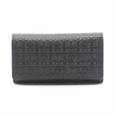LOEWE Repeat Anagram 6 Key Case Holder C499K92X01 leather Black Used Women