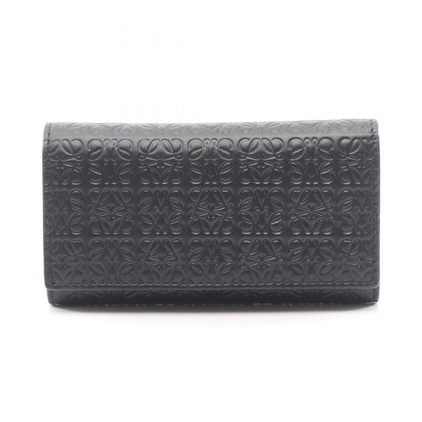 LOEWE Repeat Anagram 6 Key Case Holder C499K92X01 leather Black Used Women