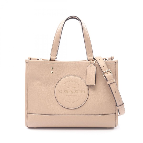 COACH Dempsey Carryall with Patch 2WAY Shoulder Handbag C2004 leather Beige Used