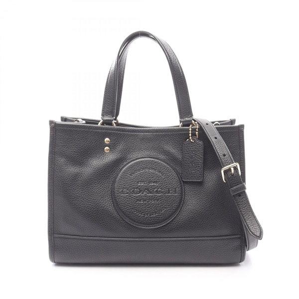 COACH Dempsey Carryall with Patch 2WAY Handbag C2004 leather Black Used Women