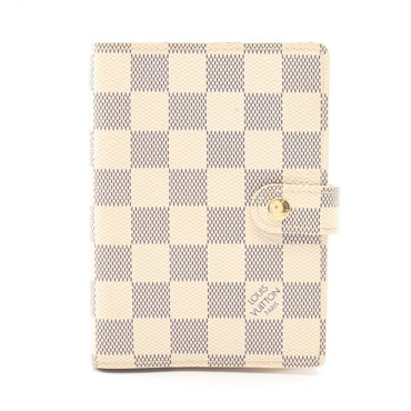 LOUIS VUITTON Agenda PM Notebook planner cover R20706 Damier Azur canvas Used LV