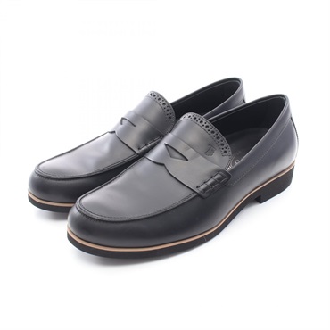 TOD'S Coin loafers casual shoes leather Black #6.5 Used mens