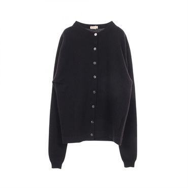 HERMES Selle button cardigan Knitwear cashmere Black Used Women size S