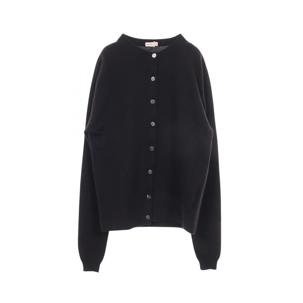 HERMES Selle button cardigan Knitwear cashmere Black Used Women size S