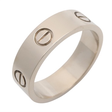 CARTIER Love Ring 18KWG White Gold Used unisex US size 9 #60