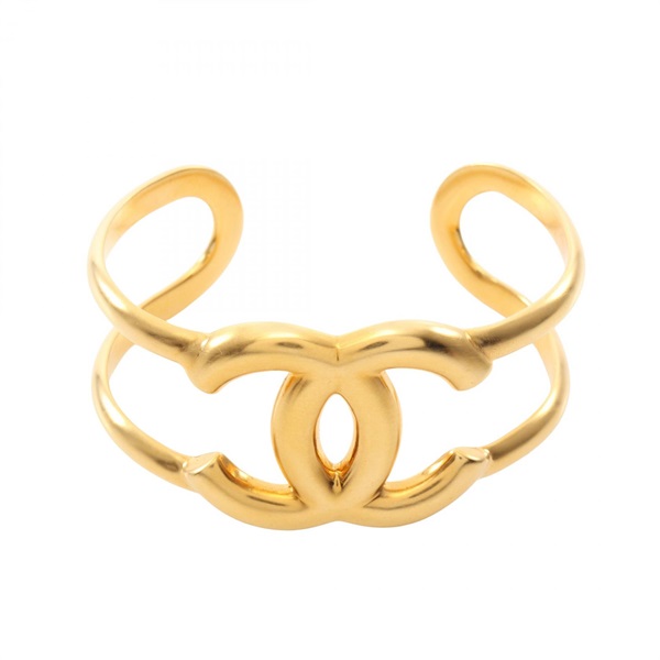 CHANEL COCO Mark Bangle Bracelet Gold Plated Used Women Coco CC