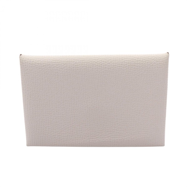 HERMES Calvi coin purse wallet Epsom leather White Cle Used Women SHW W