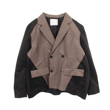 Sacai Doeskin Mix Tailored jacket wool Black Gray Used mens size 2