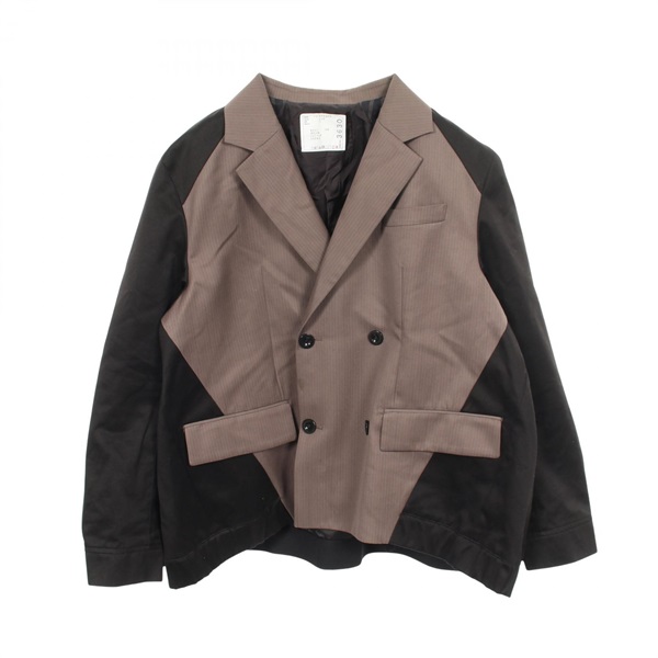 Sacai Doeskin Mix Tailored jacket wool Black Gray Used mens size 2