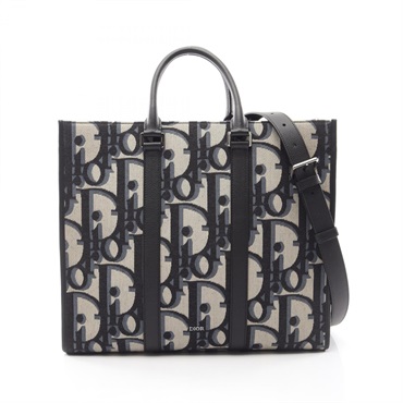 Christian Dior Maxi Oblique East-West shoulder crossbody Tote Bag canvas leather