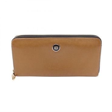 LOEWE Zippy Around Long wallet leather Brown Used Women