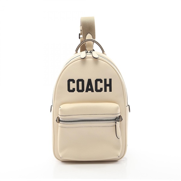 COACH Charter Coach Graphics Crossbody One Shoulder Bag CP127 leather Beige Used