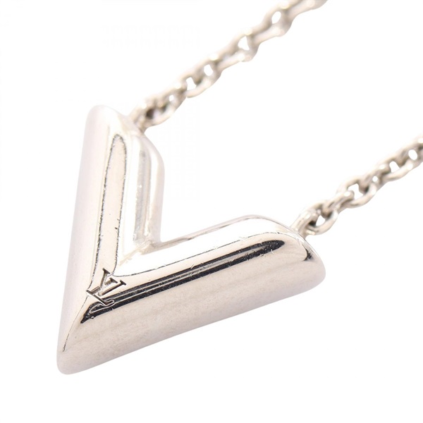 LOUIS VUITTON Essential V Necklace Pendant Stainless Steel Used Women LV