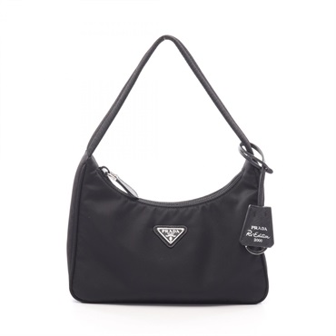 PRADA Re-Edition 2000 mini Shoulder Handbag 1NE515 Nylon Black Used Women
