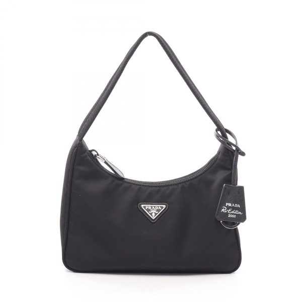 PRADA Re-Edition 2000 mini Shoulder Handbag 1NE515 Nylon Black Used Women