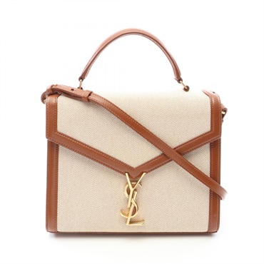 SAINT LAURENT PARIS Cassandra Shoulder Handbag 578000 canvas leather Beige Used