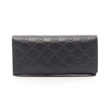 GUCCI Guccisima Bifold purse long wallet 233154 leather Black Used unisex