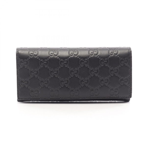 GUCCI Guccisima Bifold purse long wallet 233154 leather Black Used unisex