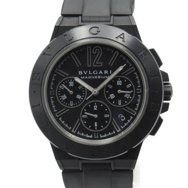 BVLGARI Diagono Magnesium Chrono Wrist Watch DG42SMCCH Automatic Rubber Mens