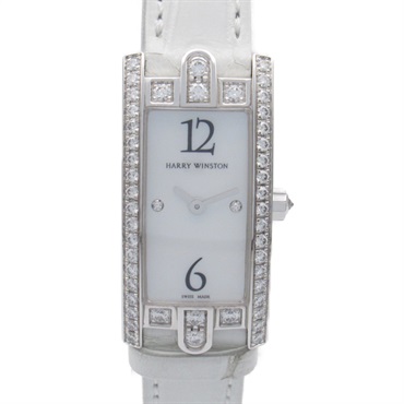 HARRY WINSTON Avenue C Mini Diamond Wrist Watch 332/LQWL.MD/D31 Quartz 18KWG